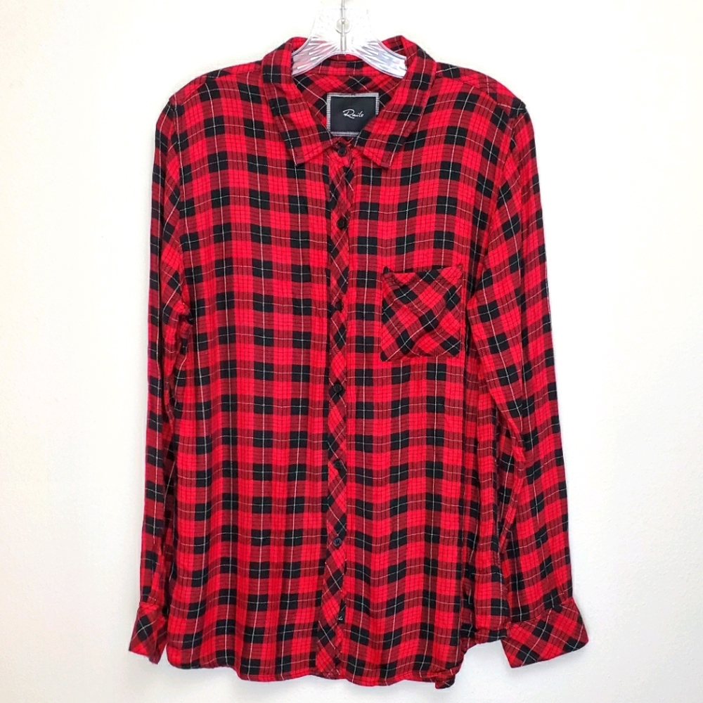 Rails Hunter button-down twill plaid shirt D